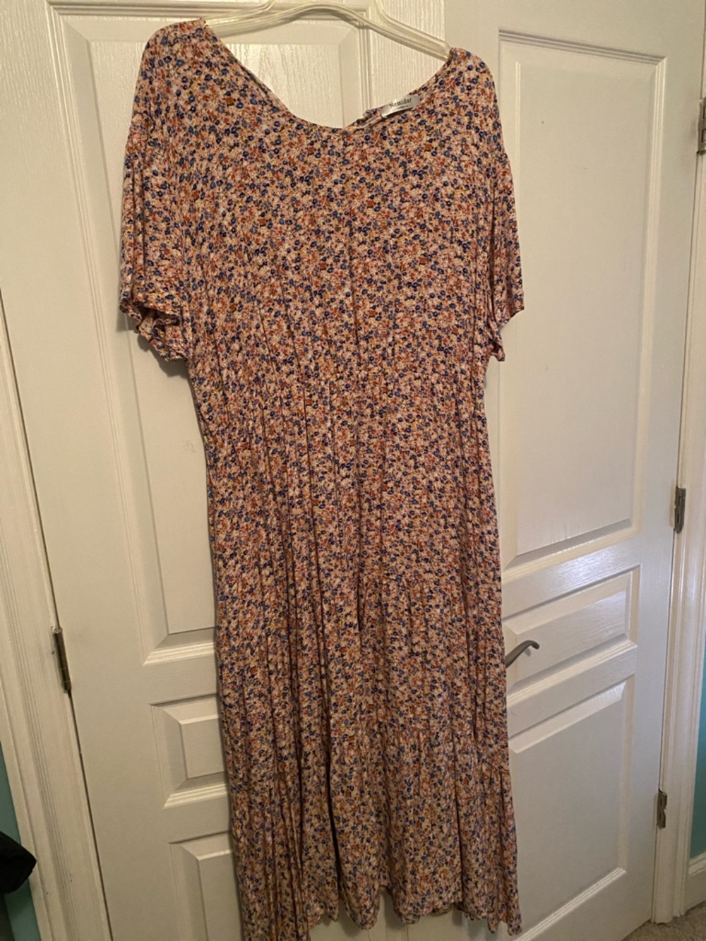 SHEIN Peach-Pink Floral Maxi Dress
